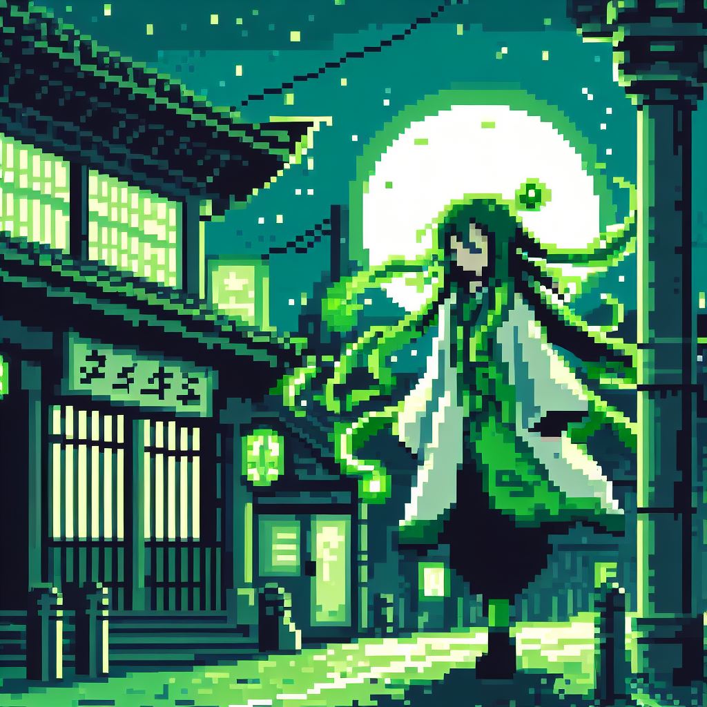 Pixel art image of an asian girl