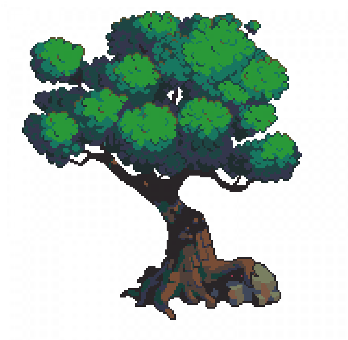 Pixel Art image of a beautiful tree