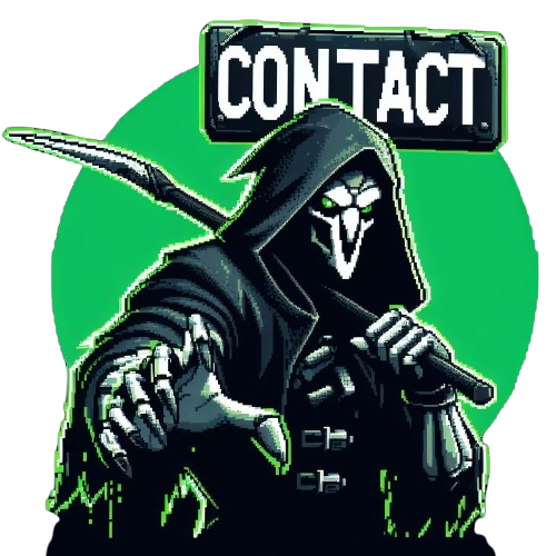 Contact image with green tones in pixel art