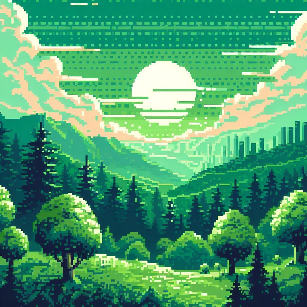 Pixel art image of the mother nature