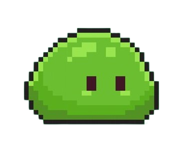Green slime on pixel art